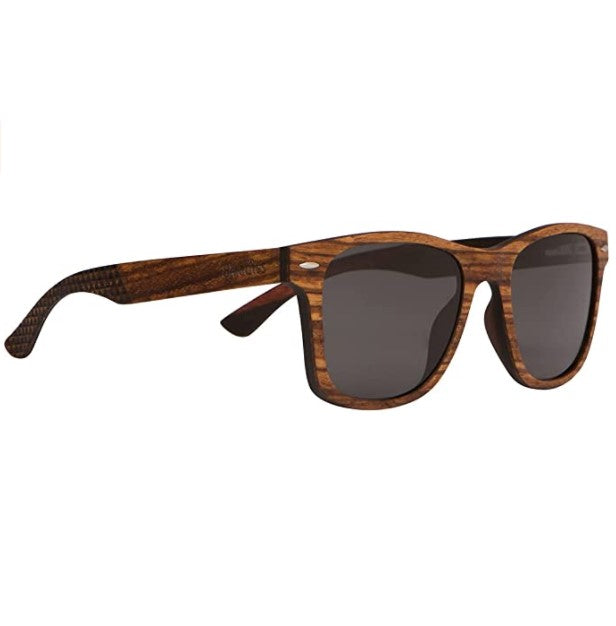 Full Wood Sunglasses Zebra Wood with Triangle Engraving and Polarized Lenses