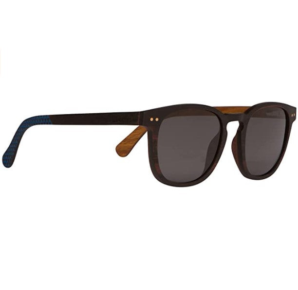 Full Wood Sunglasses Ebony Wood with Triangle Engraving and Polarized Lenses