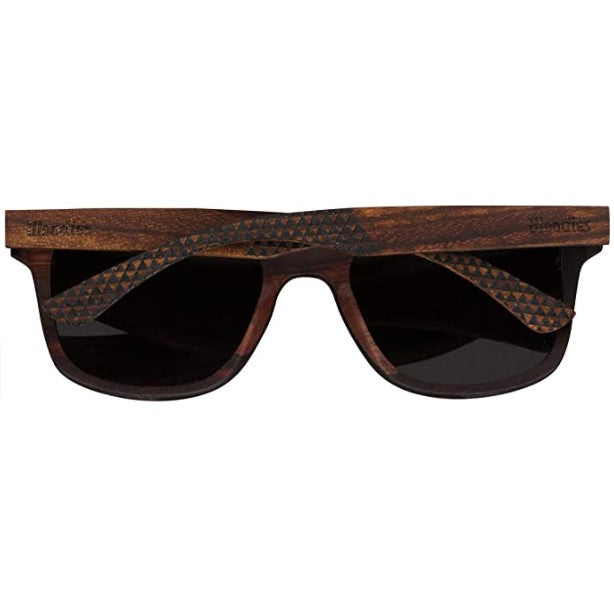 Full Wood Sunglasses Zebra Wood with Triangle Engraving and Polarized Lenses