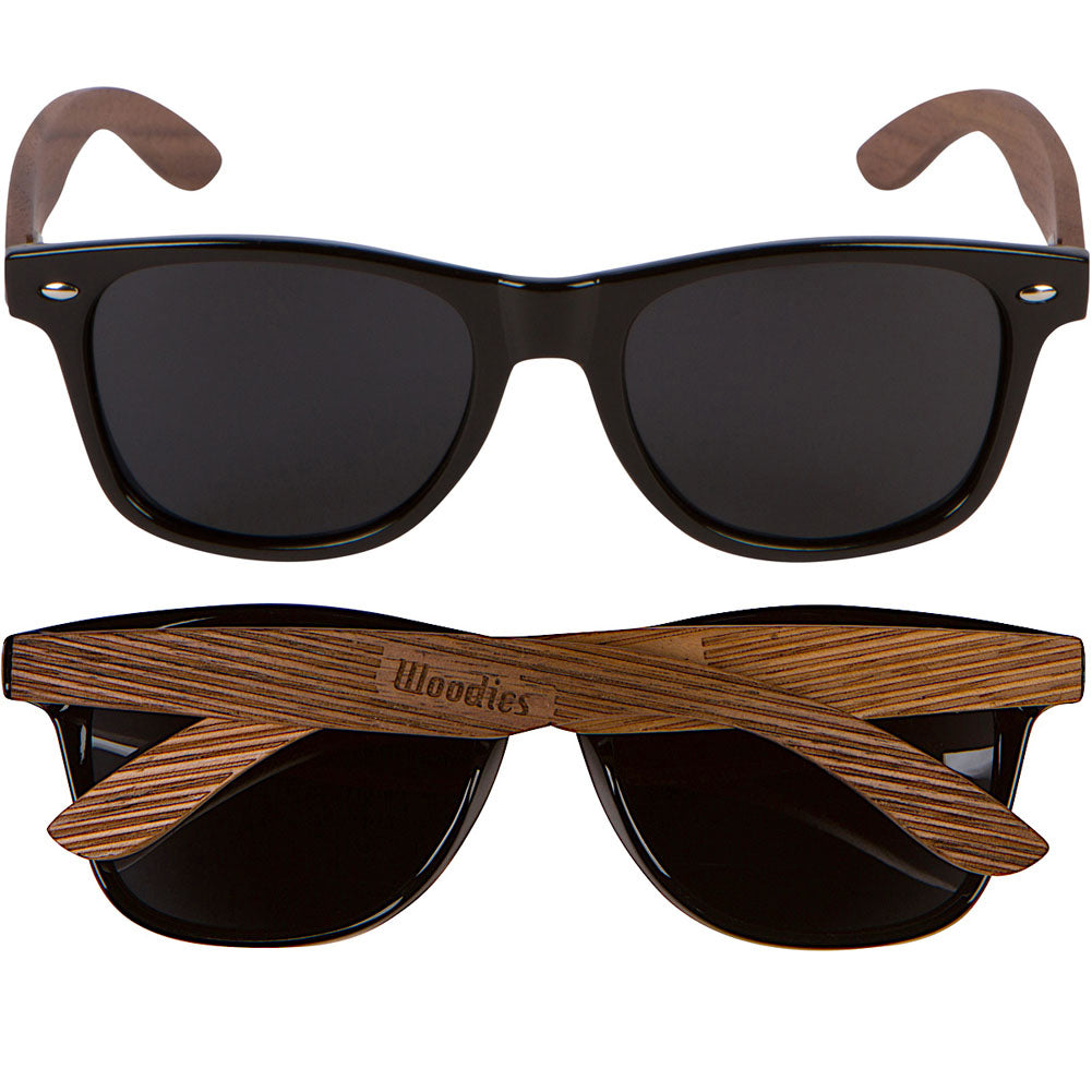 Walnut Wood Polarized Sunglasses with Chevy Bel-Air Style Engraving