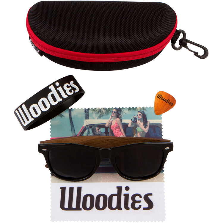 Walnut Wood Polarized Sunglasses with Hippie Engraving