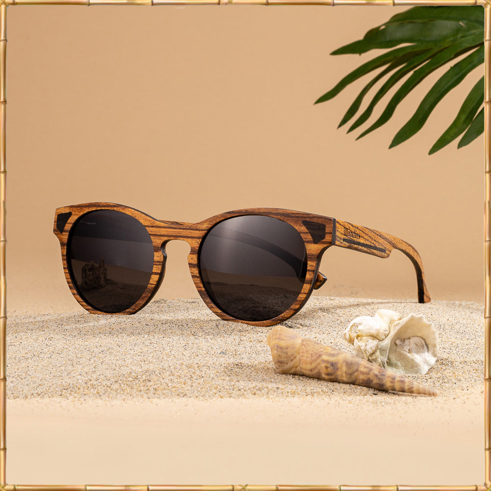 Full Wood Sunglasses Zebra Wood Cat Eye Style