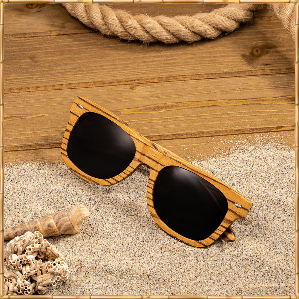 Full Frame Zebra Wood Polarized Sunglasses
