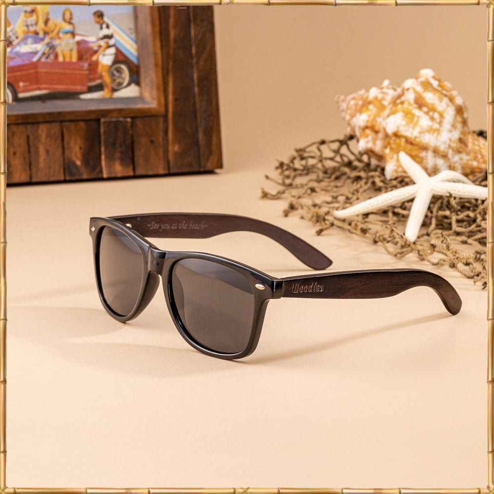 Wood Sunglasses with Polarized Lens in Bamboo Tube Packaging Woodies