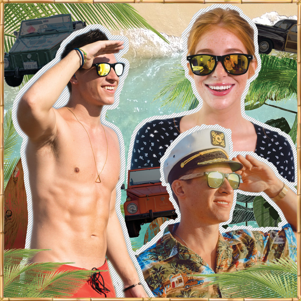 Zebra Wood Sunglasses with Gold Mirror Polarized Lens