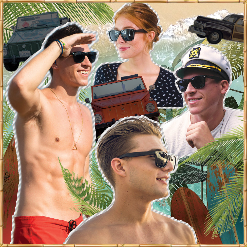 Wood Sunglasses with Polarized Lens in Bamboo Tube Packaging Woodies
