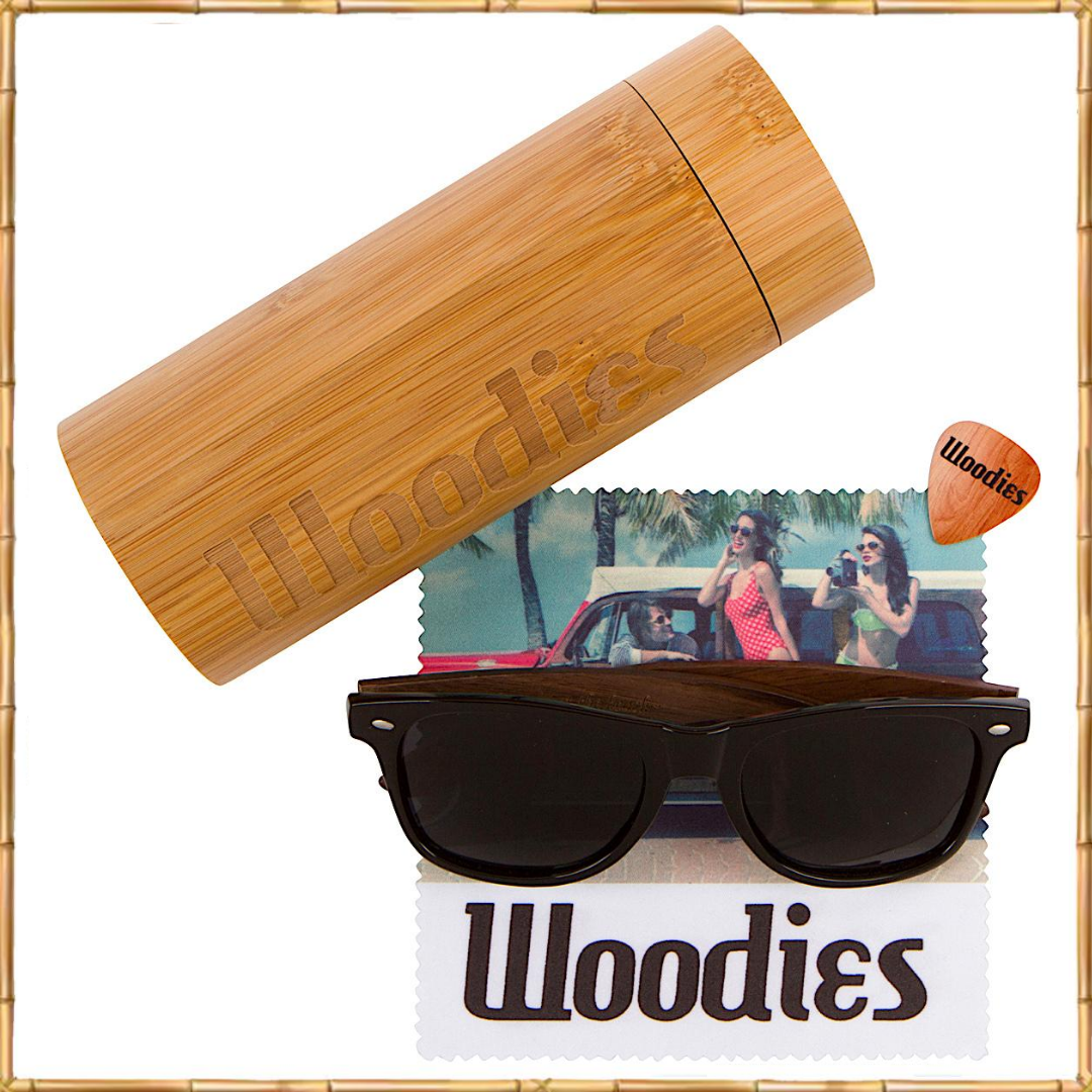 Walnut Wood Sunglasses with Bamboo Tube Packaging