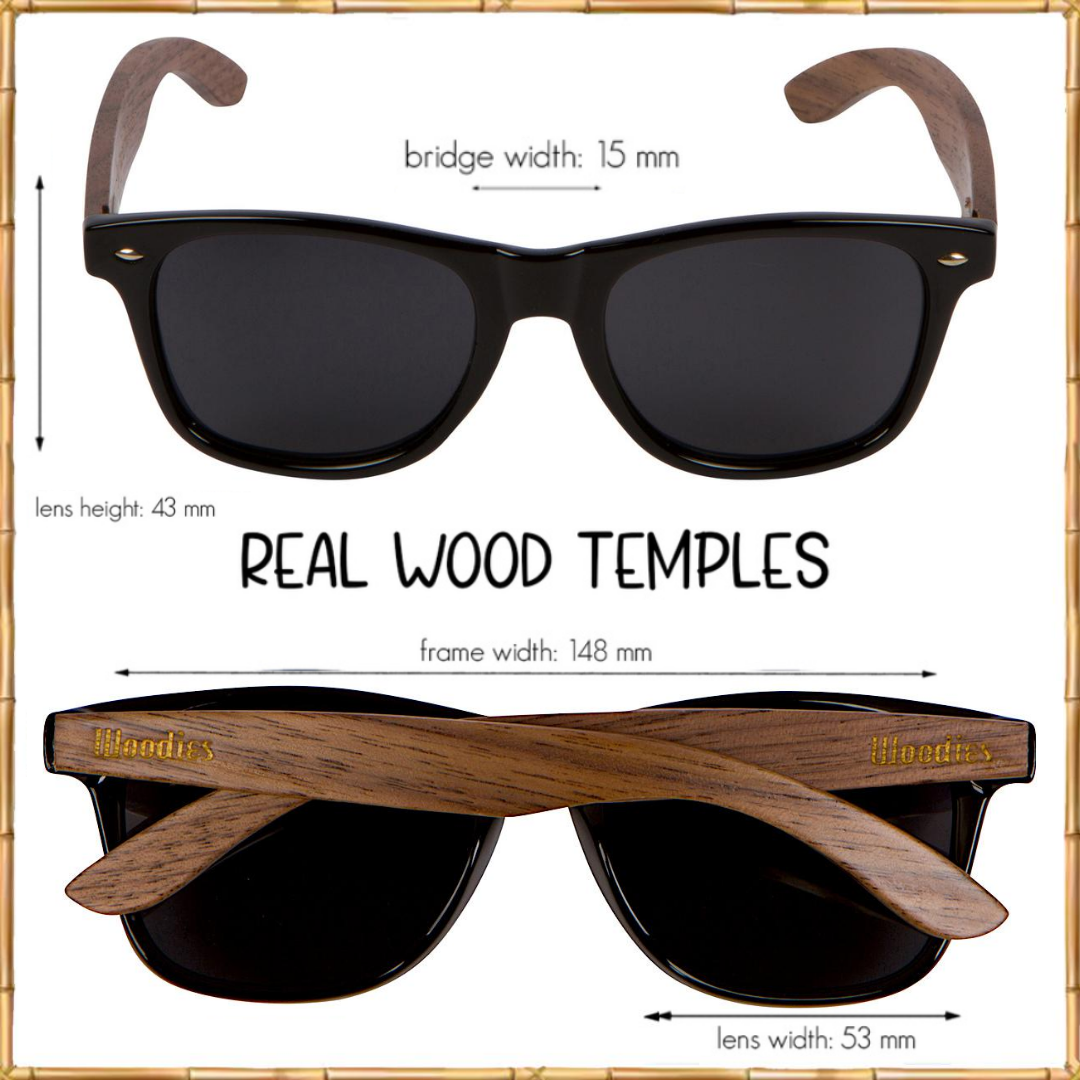 Walnut Wood Sunglasses with Polarized Lens in Wood Display Box for Men or Women