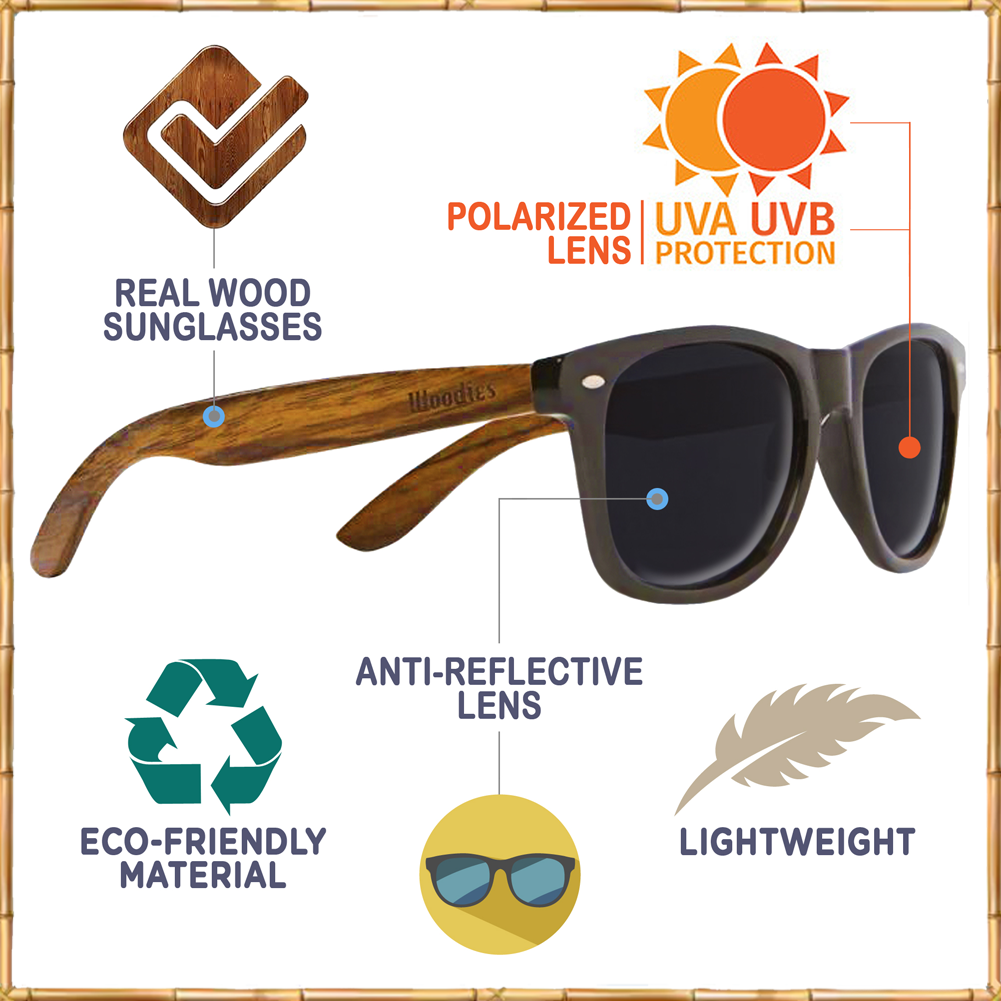 Full Frame Zebra Wood Polarized Sunglasses