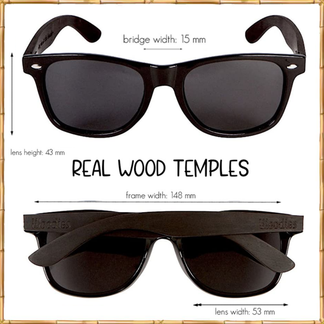 Wood Sunglasses with Polarized Lens in Bamboo Tube Packaging Woodies