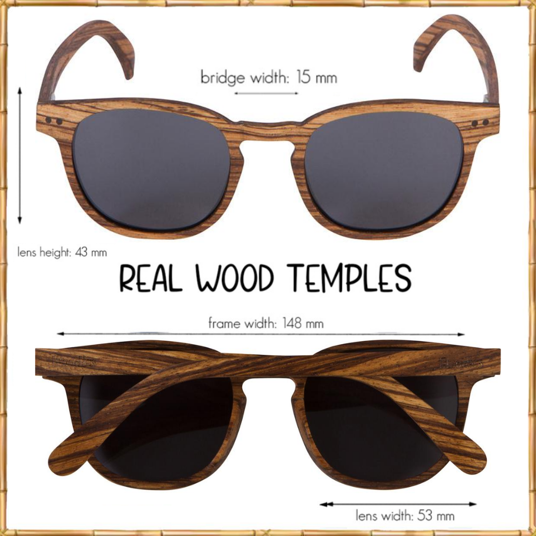 Full Wood Sunglasses Zebra Wood Foster Style