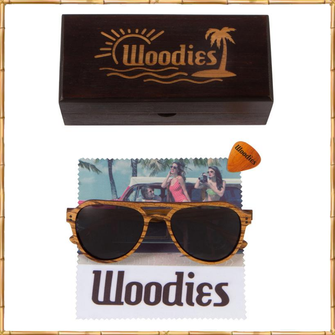 Full Zebra Wood Top Gun Sunglasses