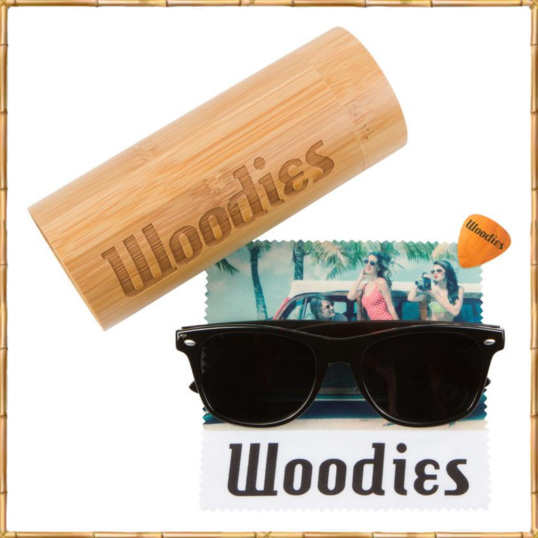 Wood Sunglasses with Polarized Lens in Bamboo Tube Packaging Woodies